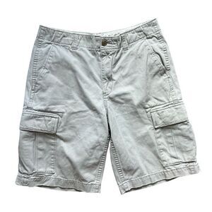 Mens Eddie Bauer Khaki Legend Wash Cargo Utility Chino Shorts - Sz 33